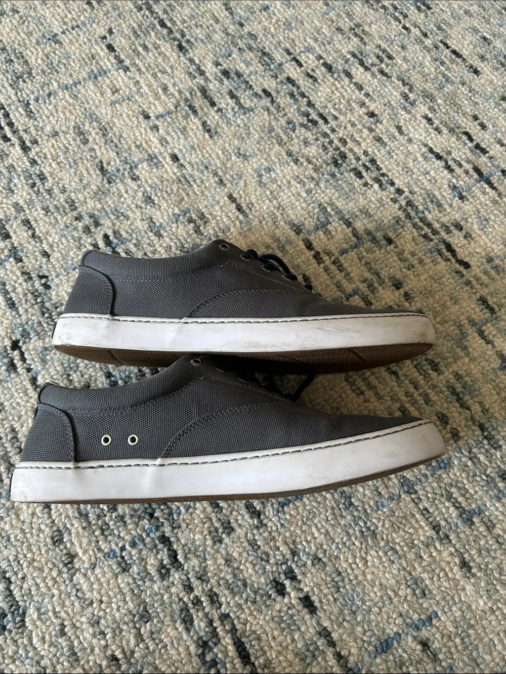 Sperry Men’s Cutter CVA Gray Canvas Lace-Up Sneakers sz 13